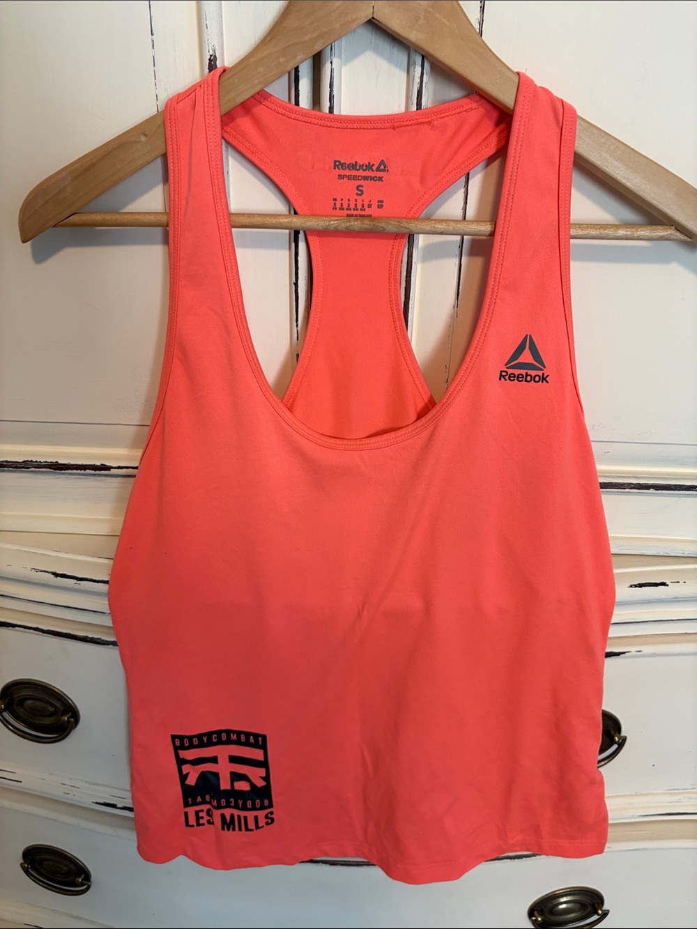Reebok Coral Racerback Tank Top with Les Mills Logo